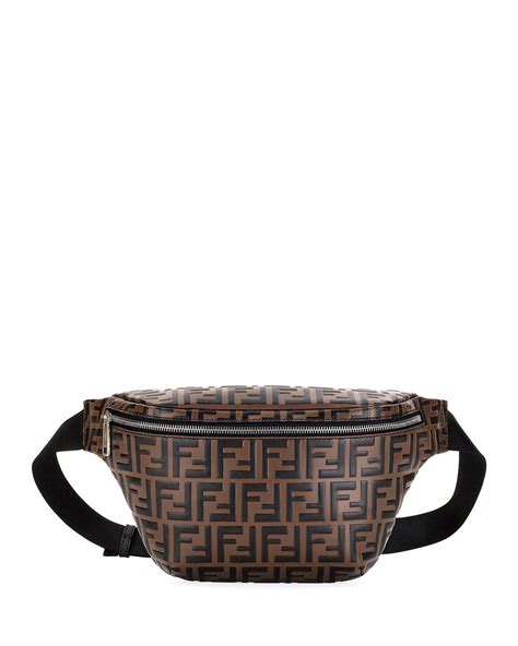 Fendi Men's Embossed Leather Belt Bag/Fanny Pack